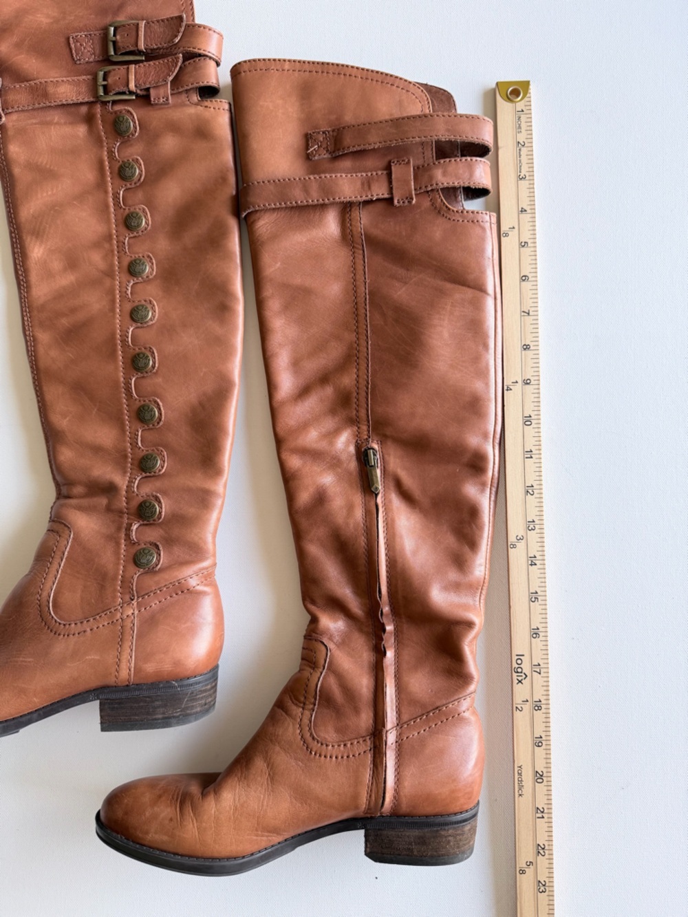Sam Edelman Brown Leather Riding Boots 7M Knee High Ren Faire Cosplay - Picture 8 of 13